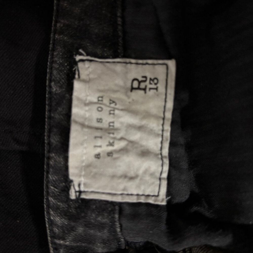 R13 Alison distressed skinny black jeans size 26 - Picture 12 of 12